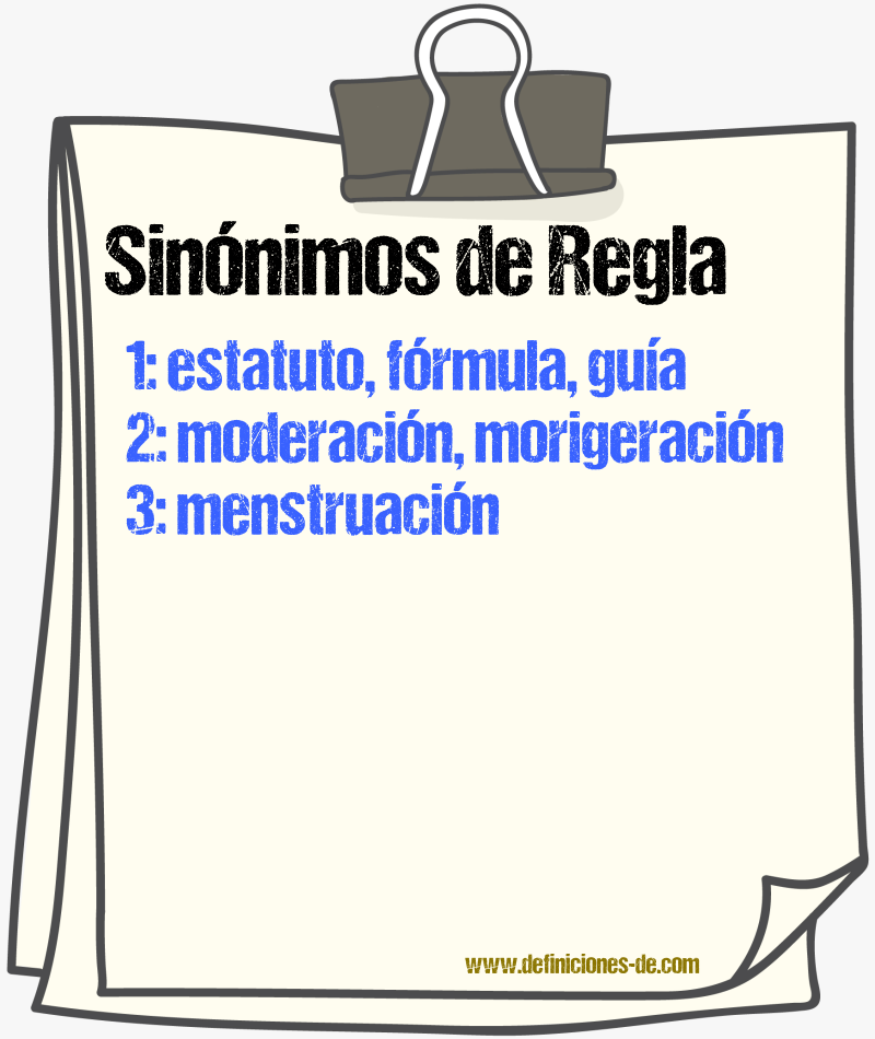 Sinnimos de regla