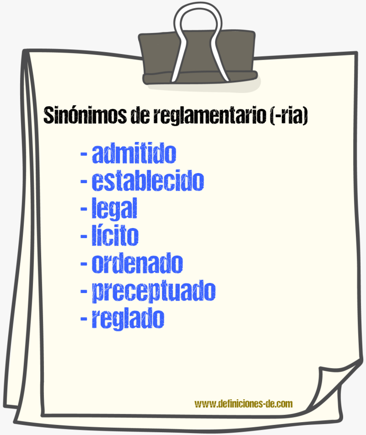 Sinnimos de reglamentario