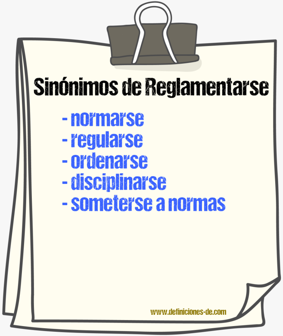 Sinónimos de reglamentarse