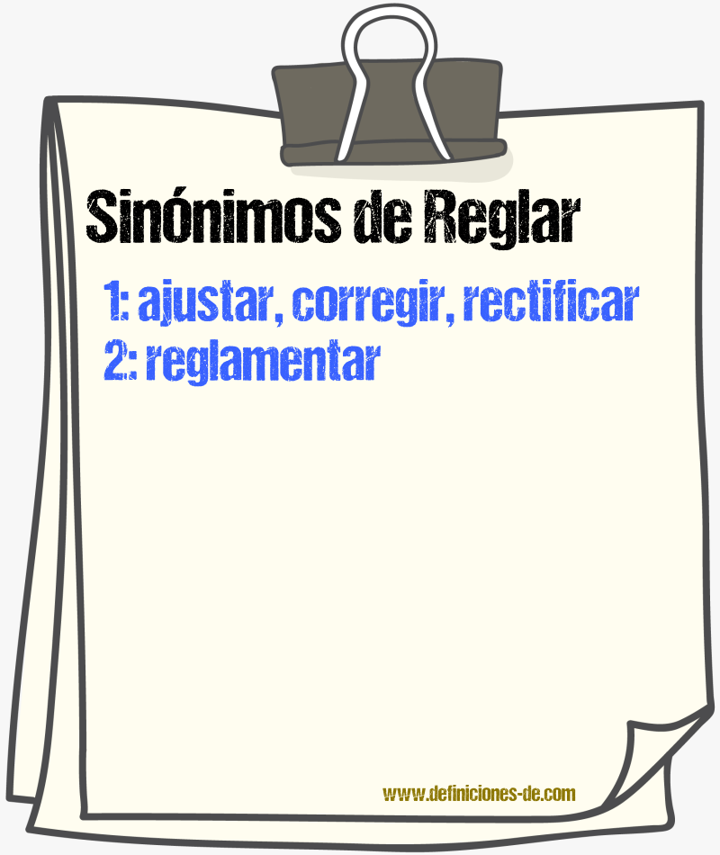 Sinnimos de reglar