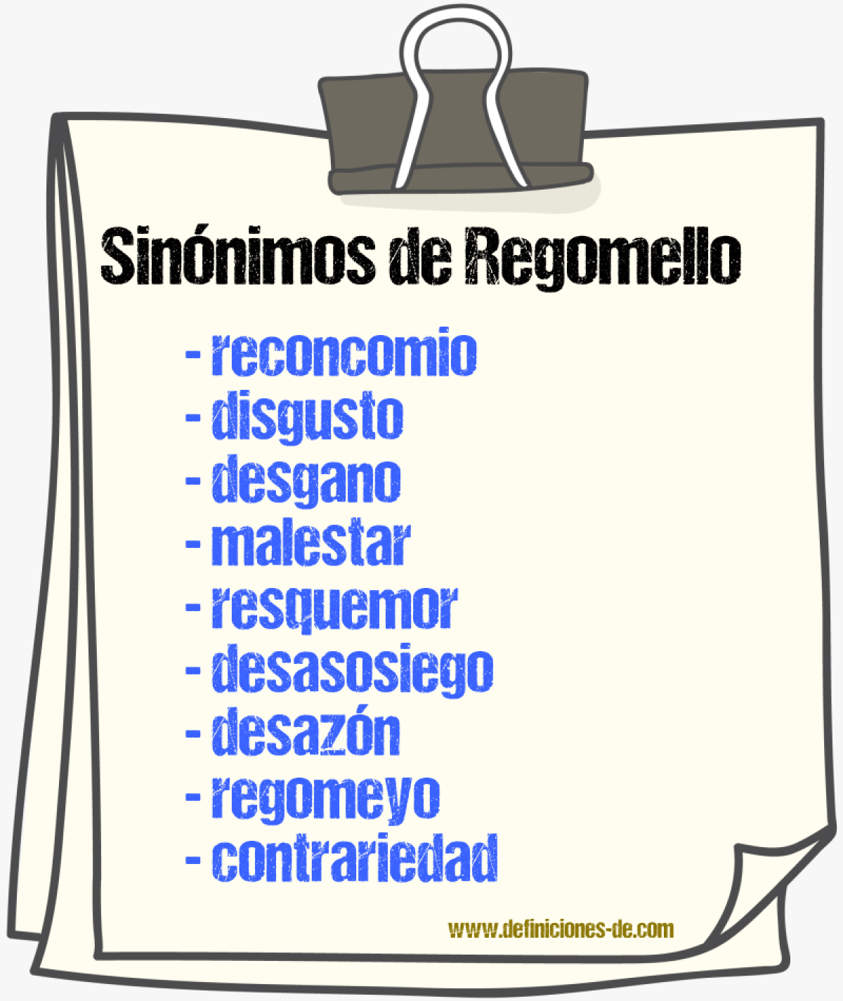 Sinnimos de regomello