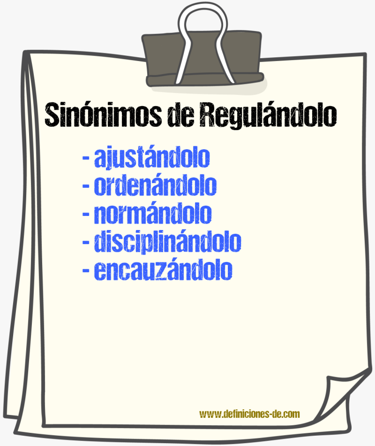 Sinónimos de regulándolo