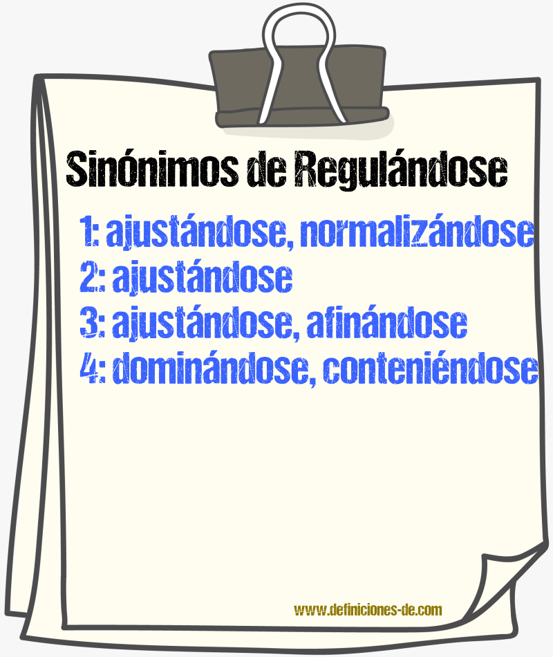 Sinónimos de regulándose