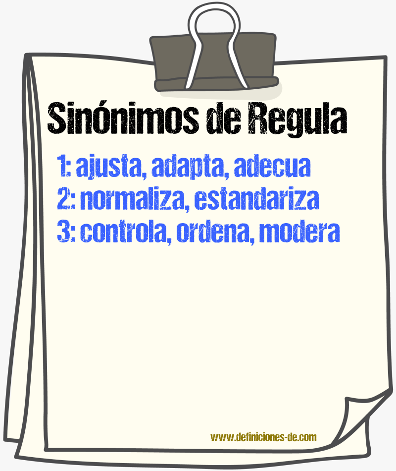 Sinónimos de regula
