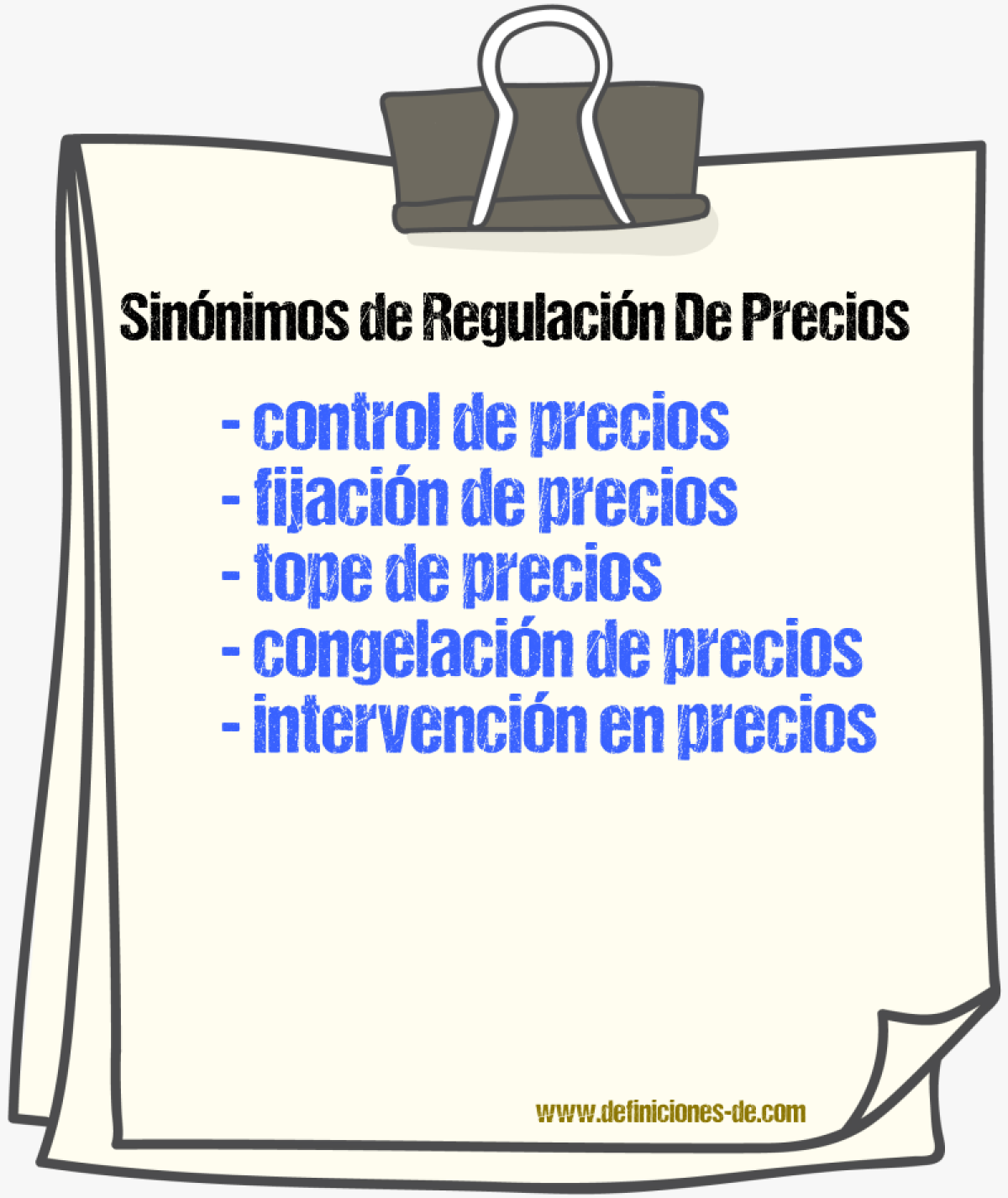 Sinónimos de regulación de precios