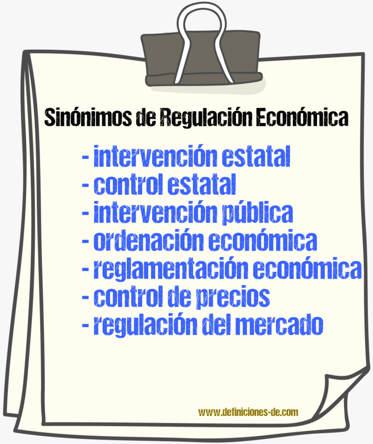 Sinónimos de regulación económica