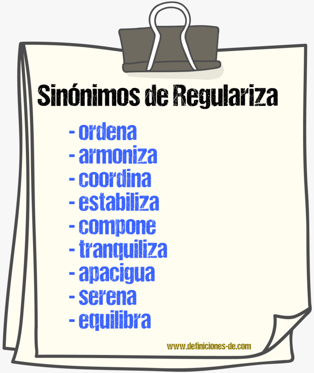 Sinónimos de regulariza