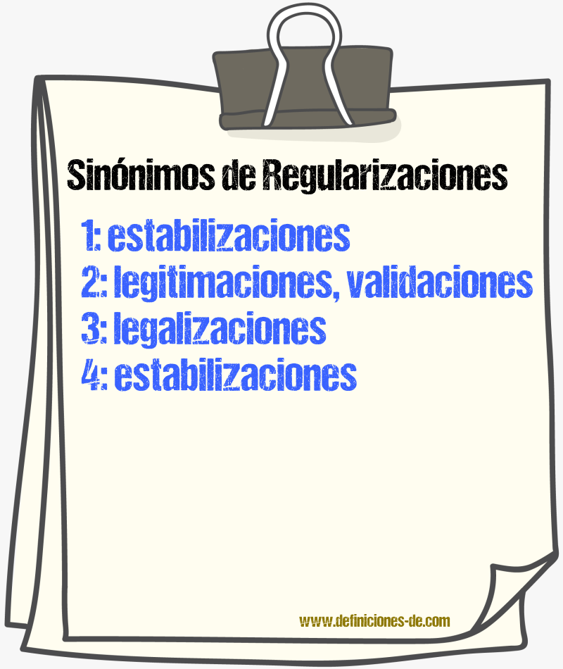 Sinónimos de regularizaciones