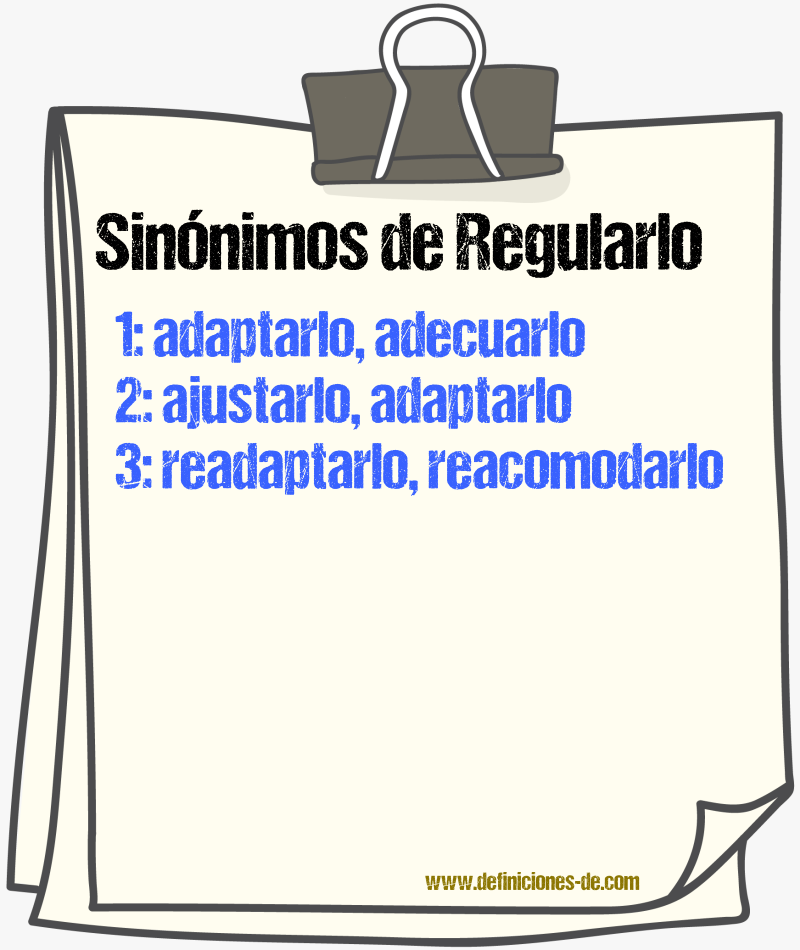Sinónimos de regularlo