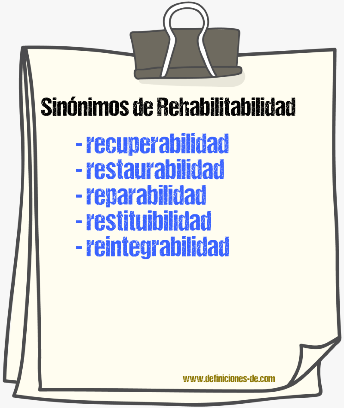 Sinónimos de rehabilitabilidad