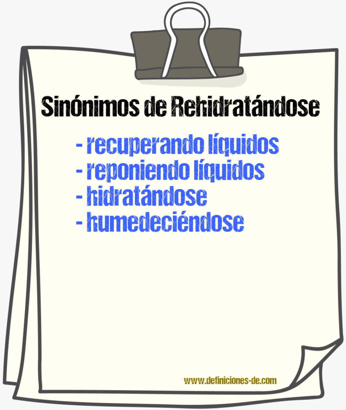 Sinónimos de rehidratándose
