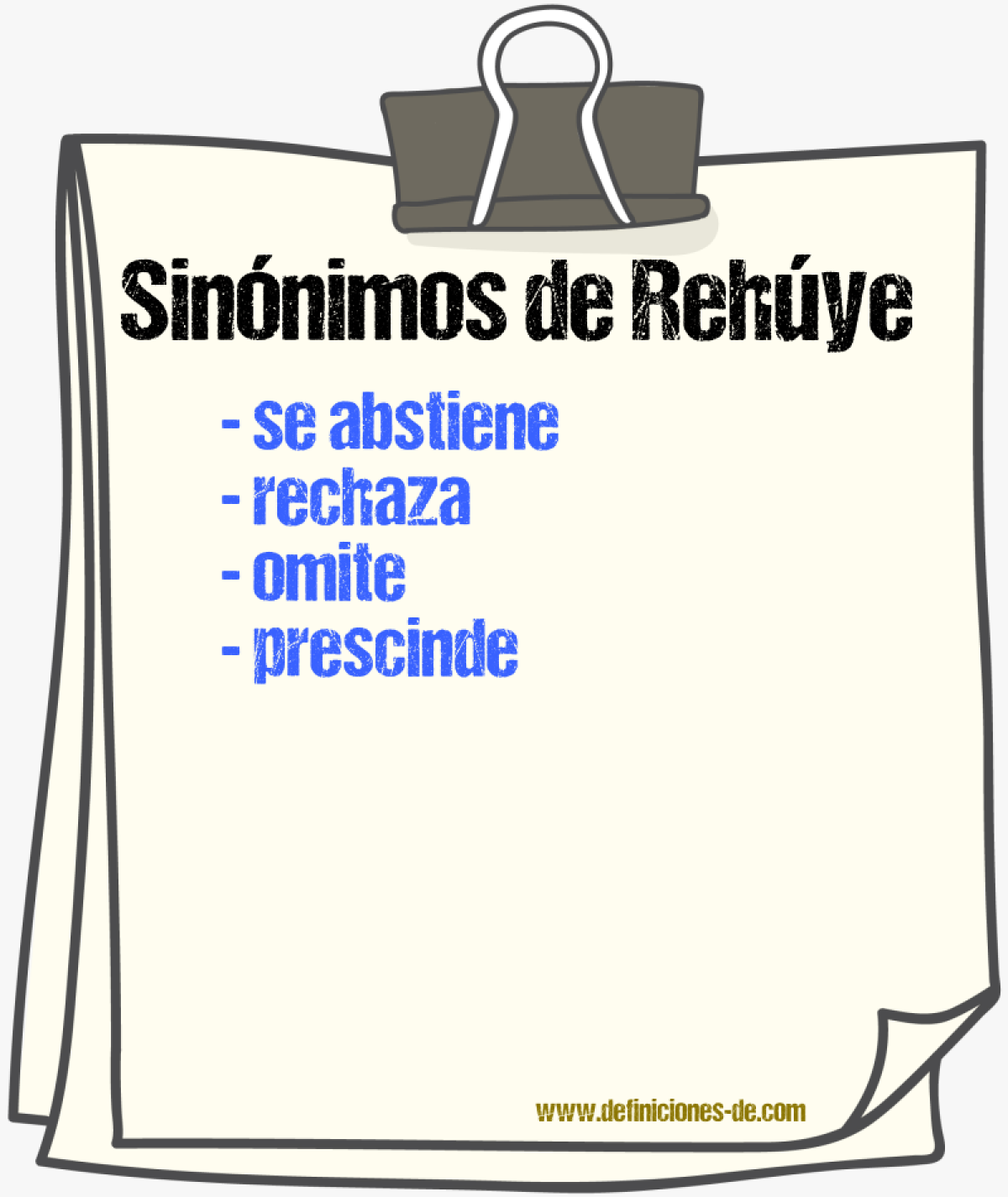 Sinónimos de rehúye