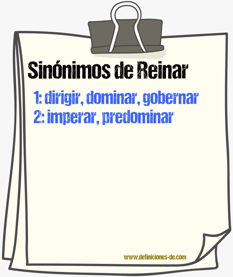 Sinnimos de reinar