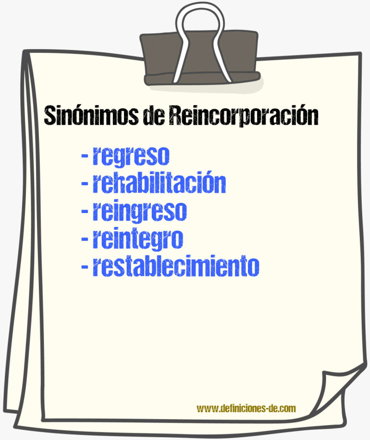 Sinnimos de reincorporacin