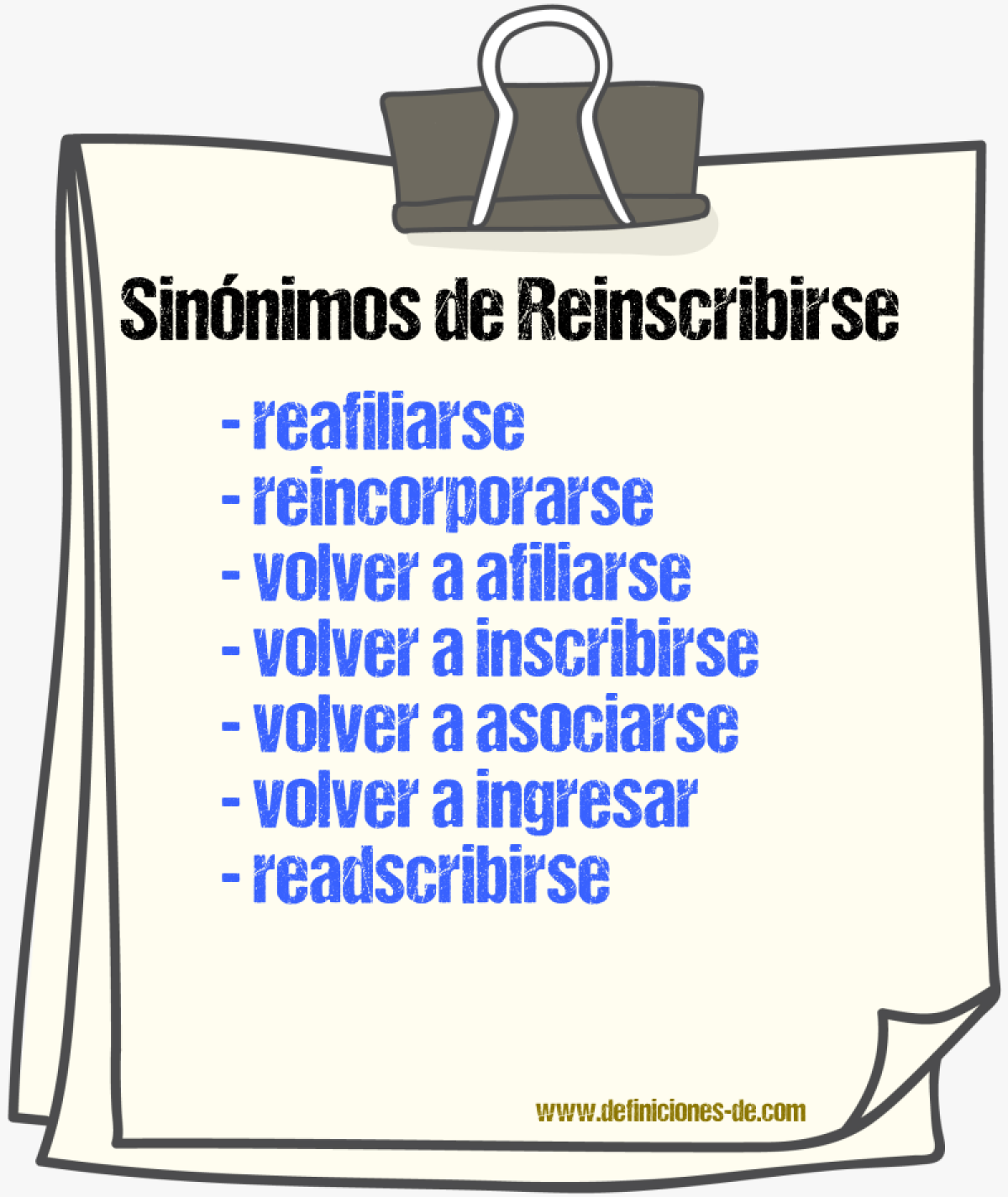 Sinónimos de reinscribirse