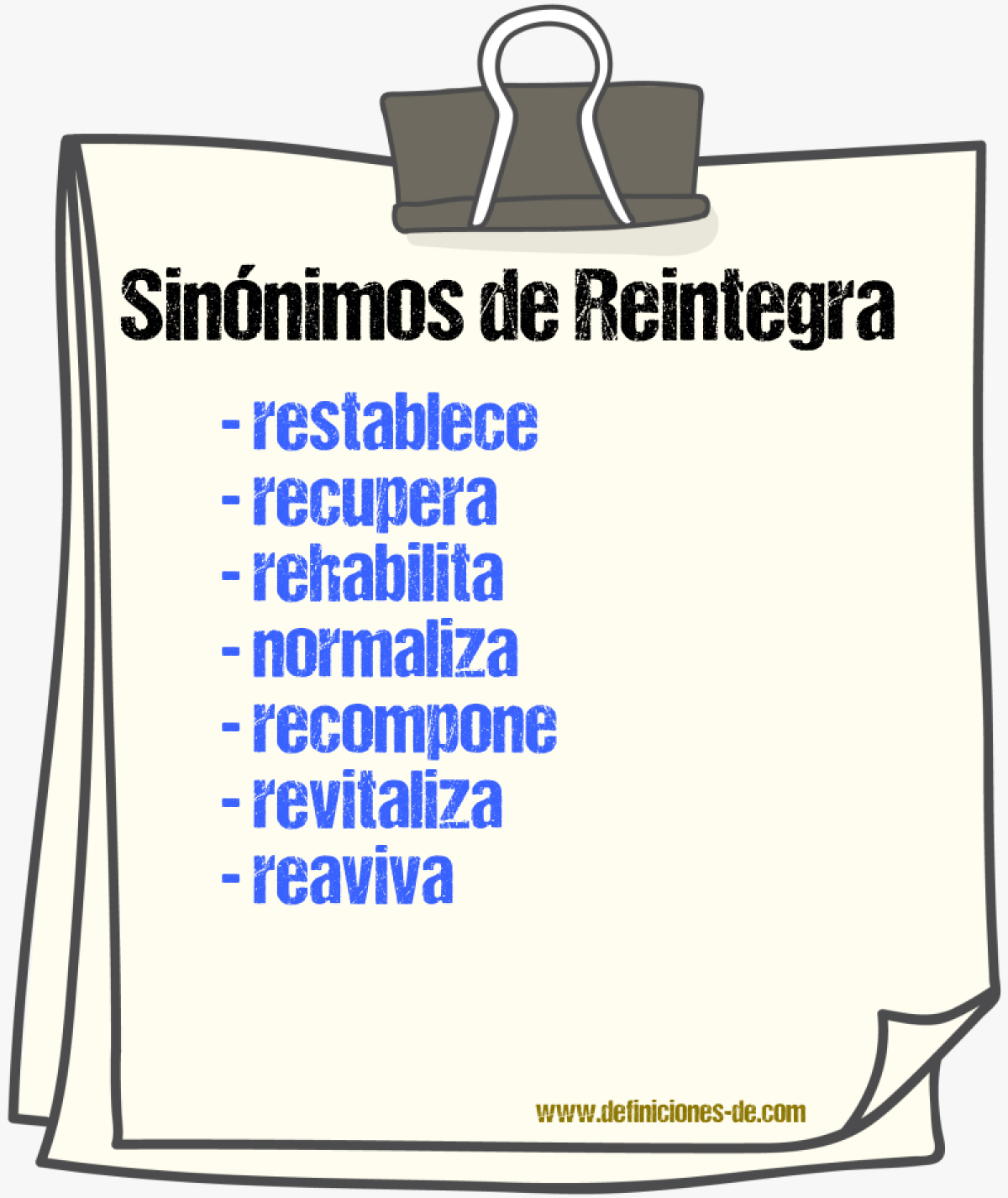 Sinónimos de reintegra