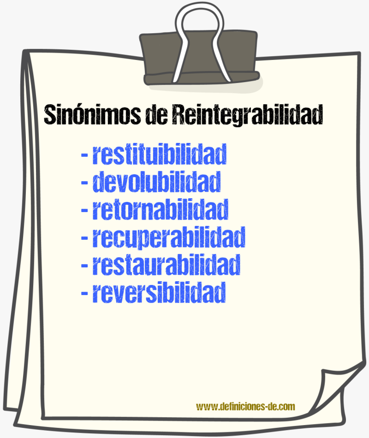 Sinónimos de reintegrabilidad