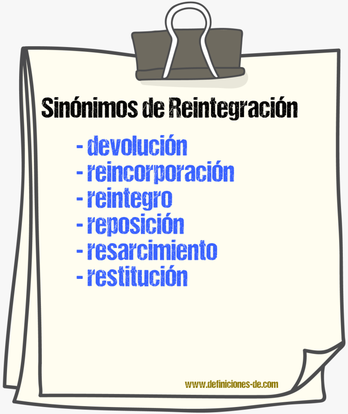 Sinnimos de reintegracin