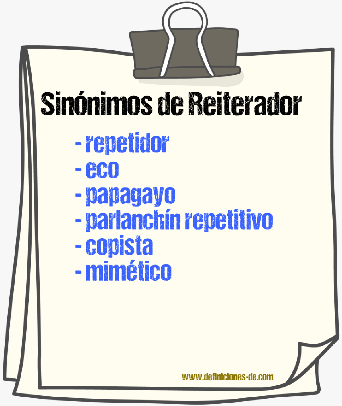 Sinónimos de reiterador