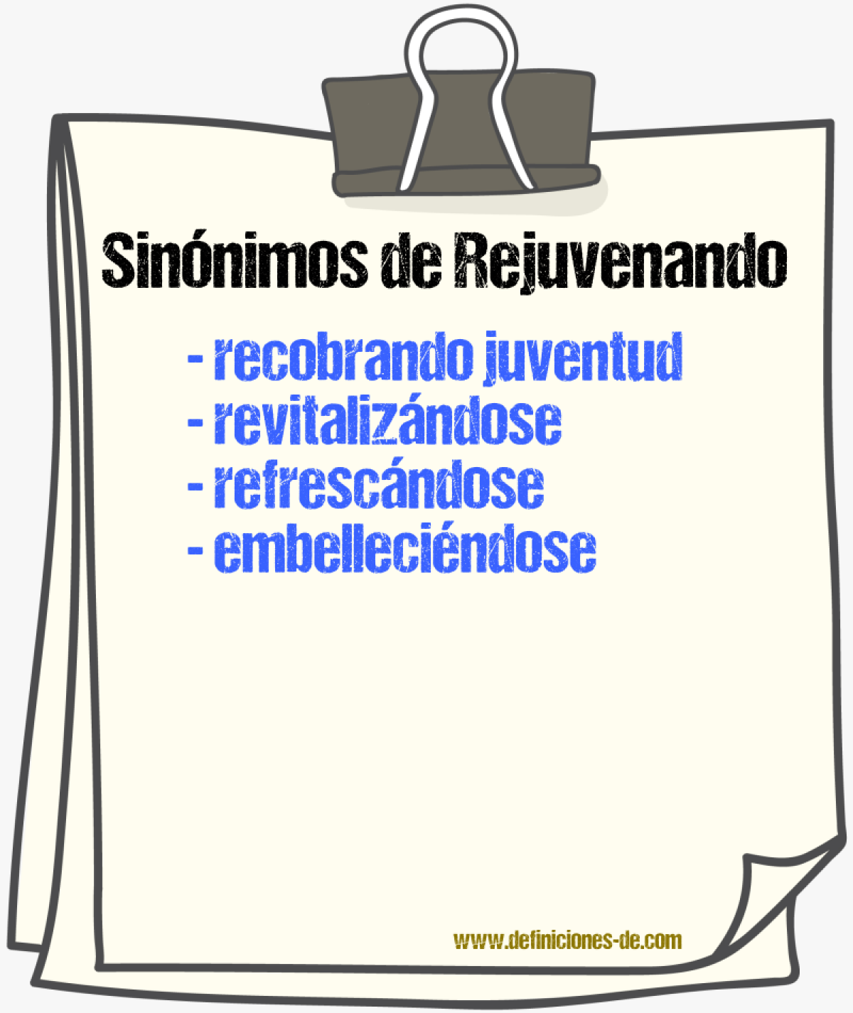 Sinónimos de rejuvenando
