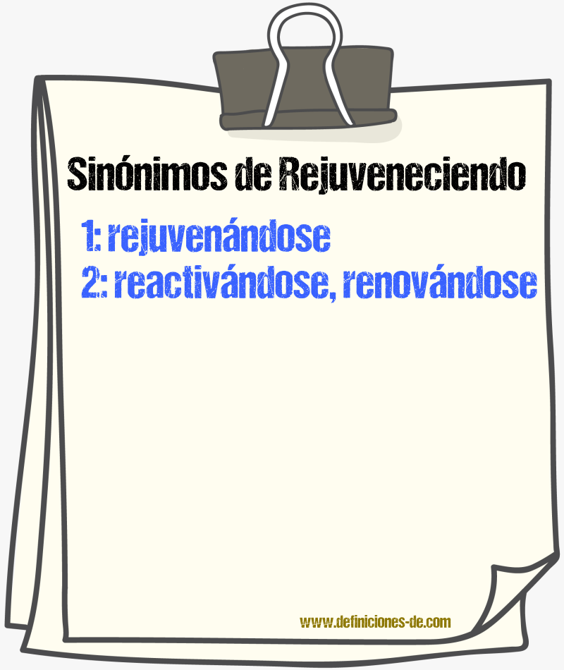 Sinónimos de rejuveneciendo