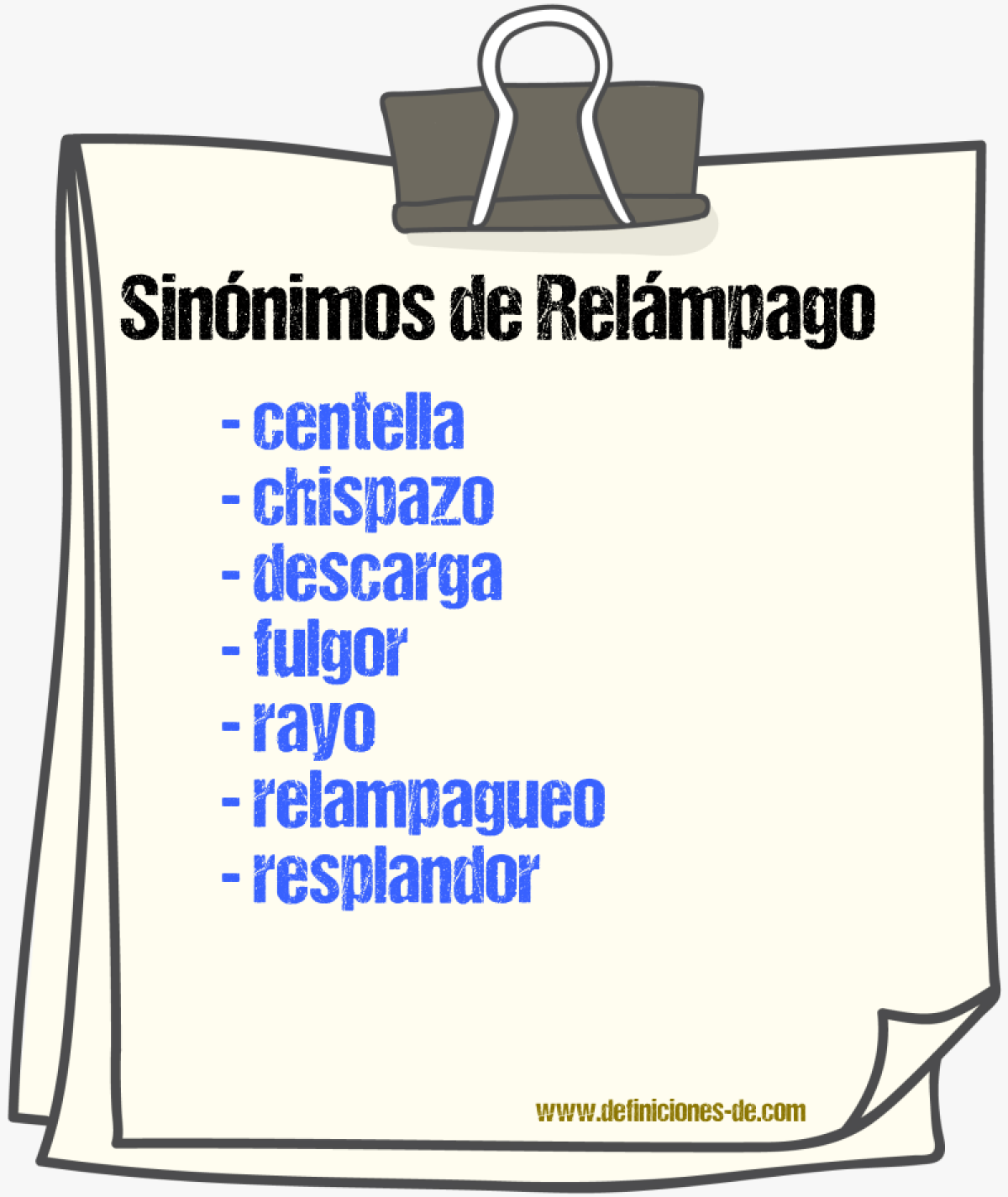 Sinnimos de relmpago