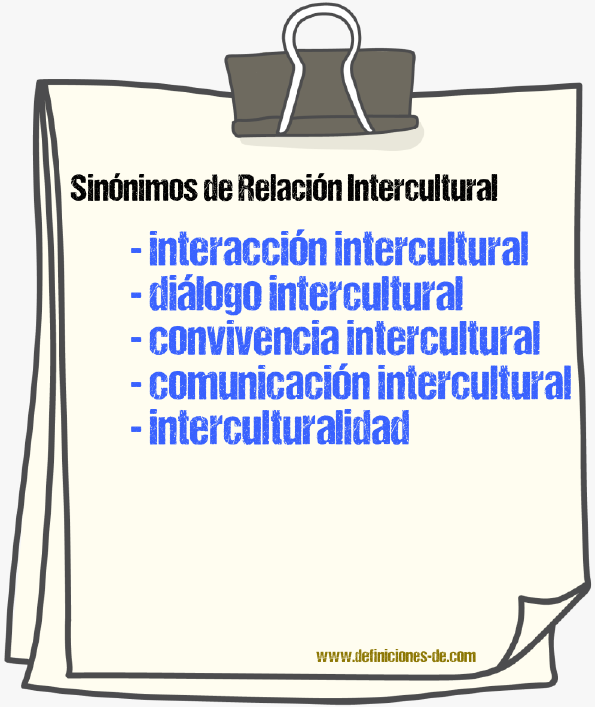 Sinónimos de relación intercultural
