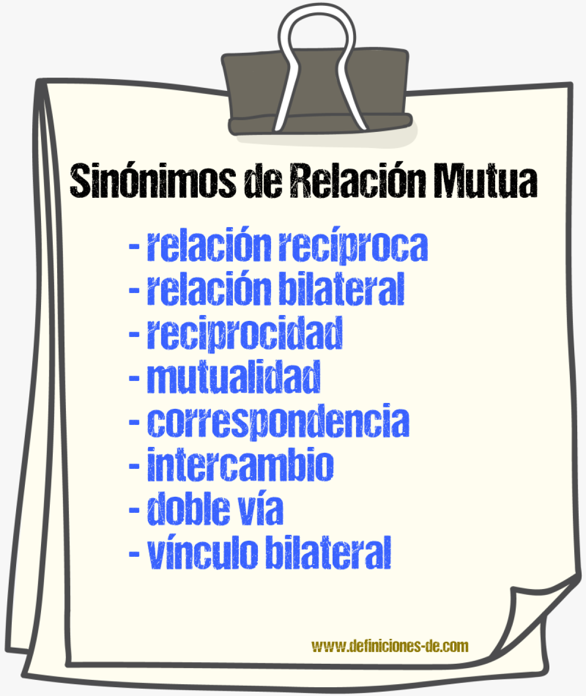 Sinónimos de relación mutua