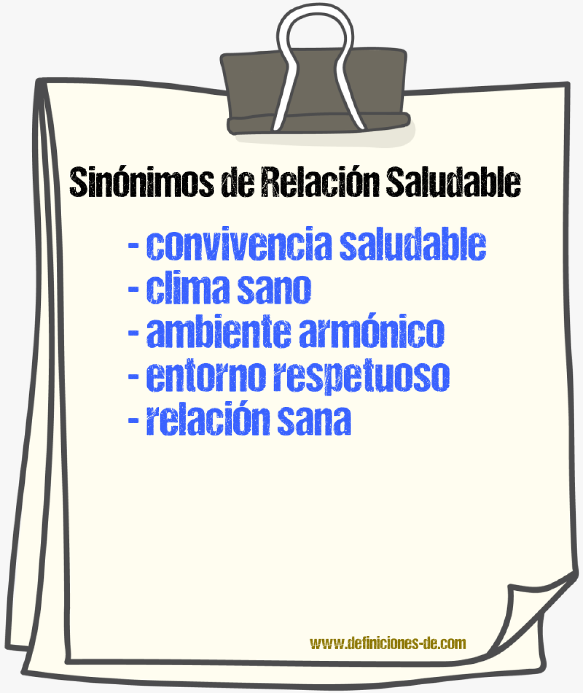 Sinónimos de relación saludable