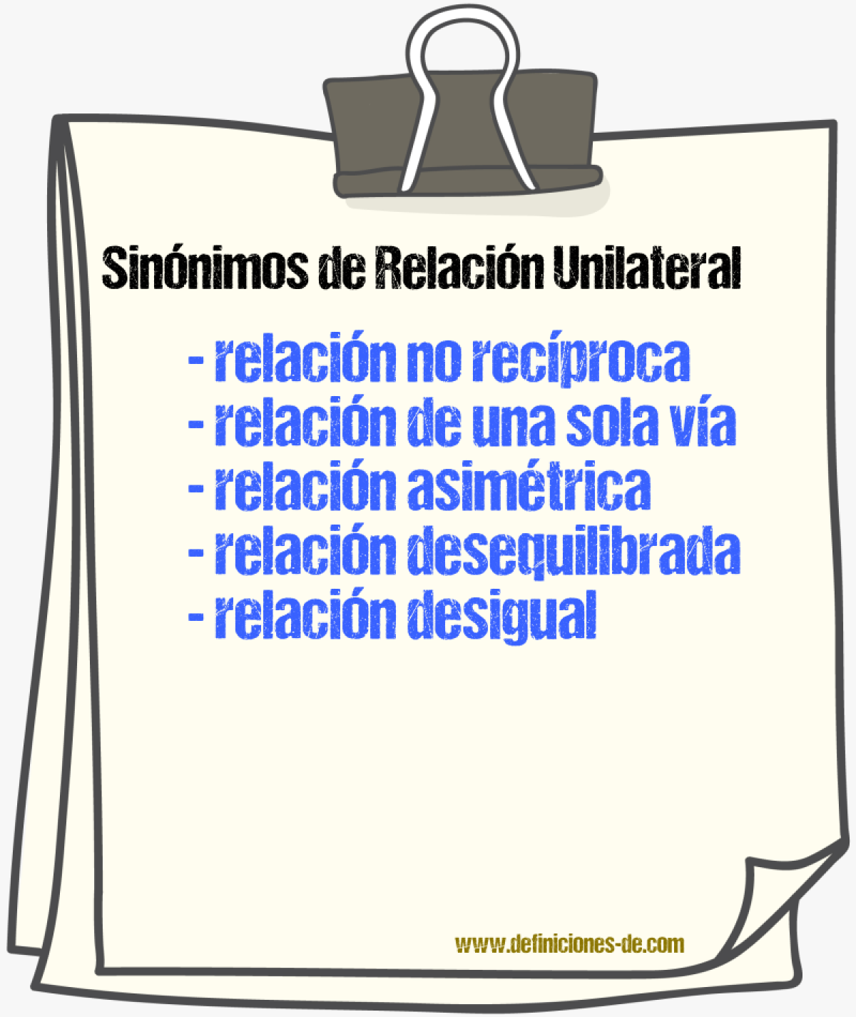 Sinónimos de relación unilateral