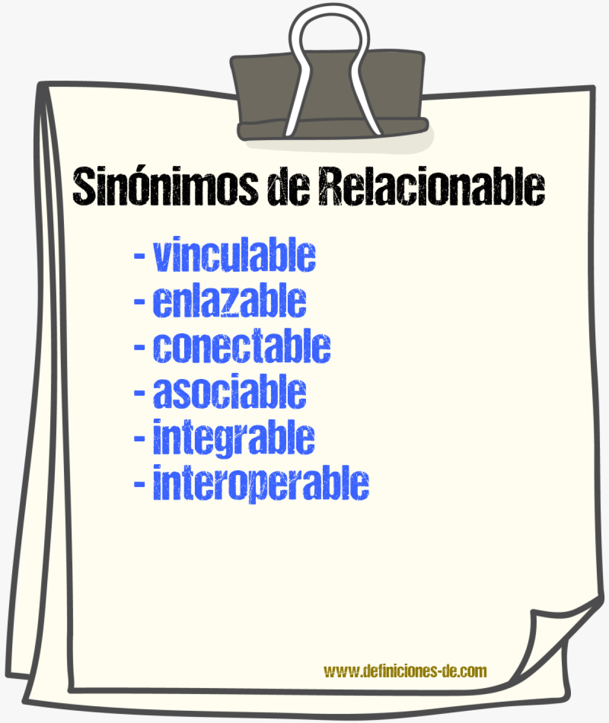 Sinónimos de relacionable