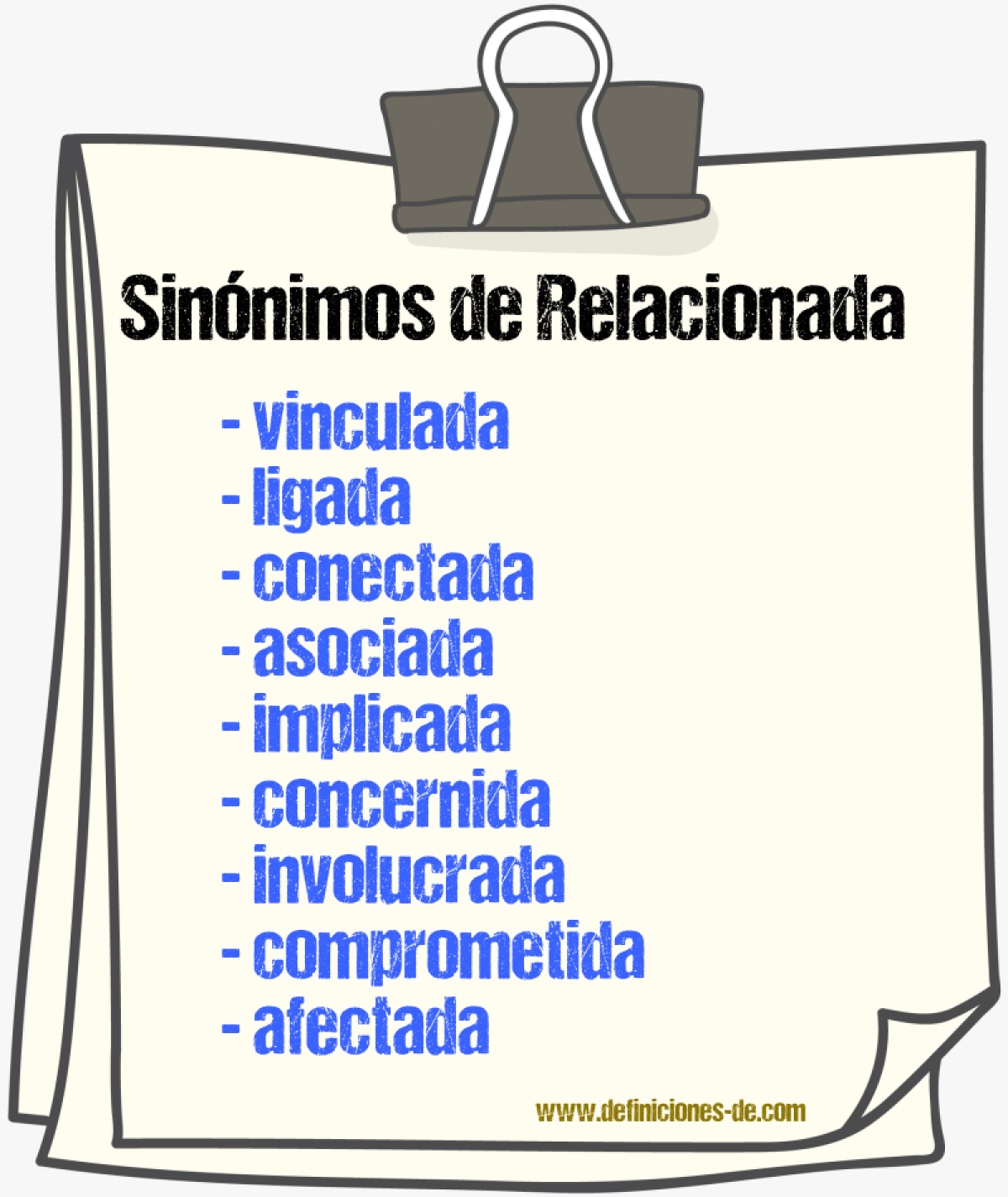 Sinónimos de relacionada