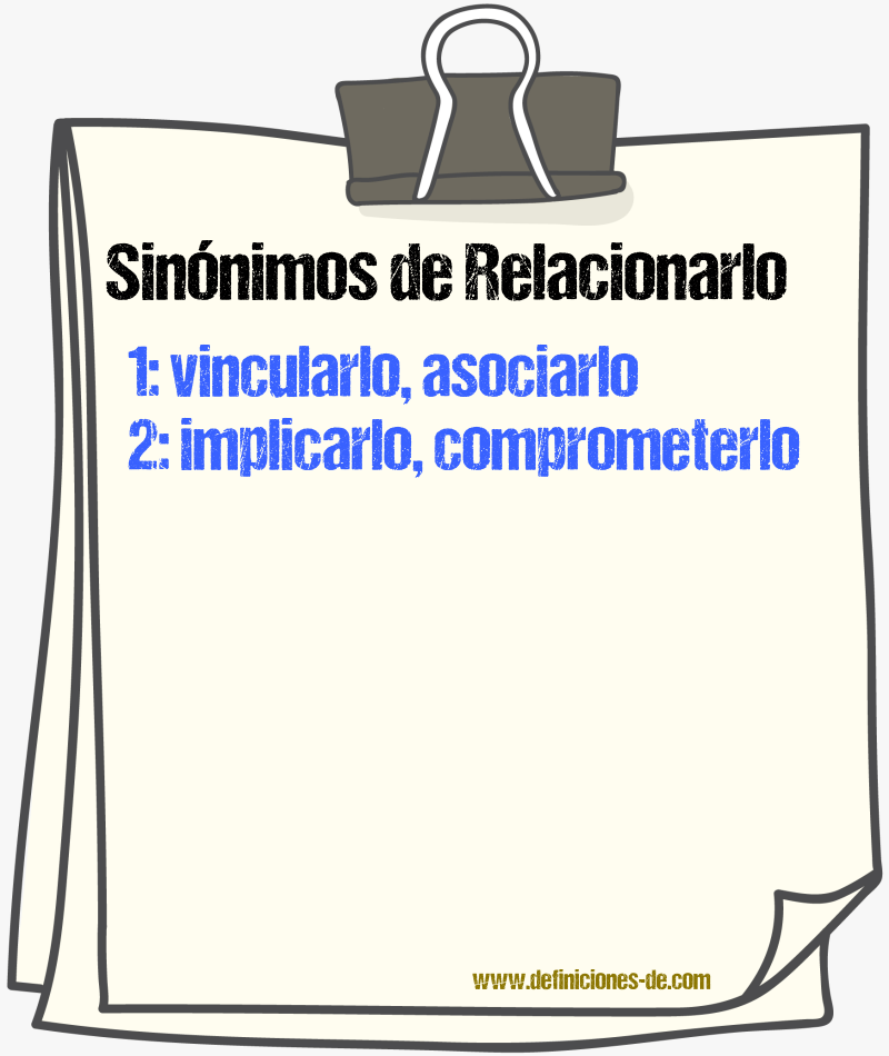 Sinónimos de relacionarlo