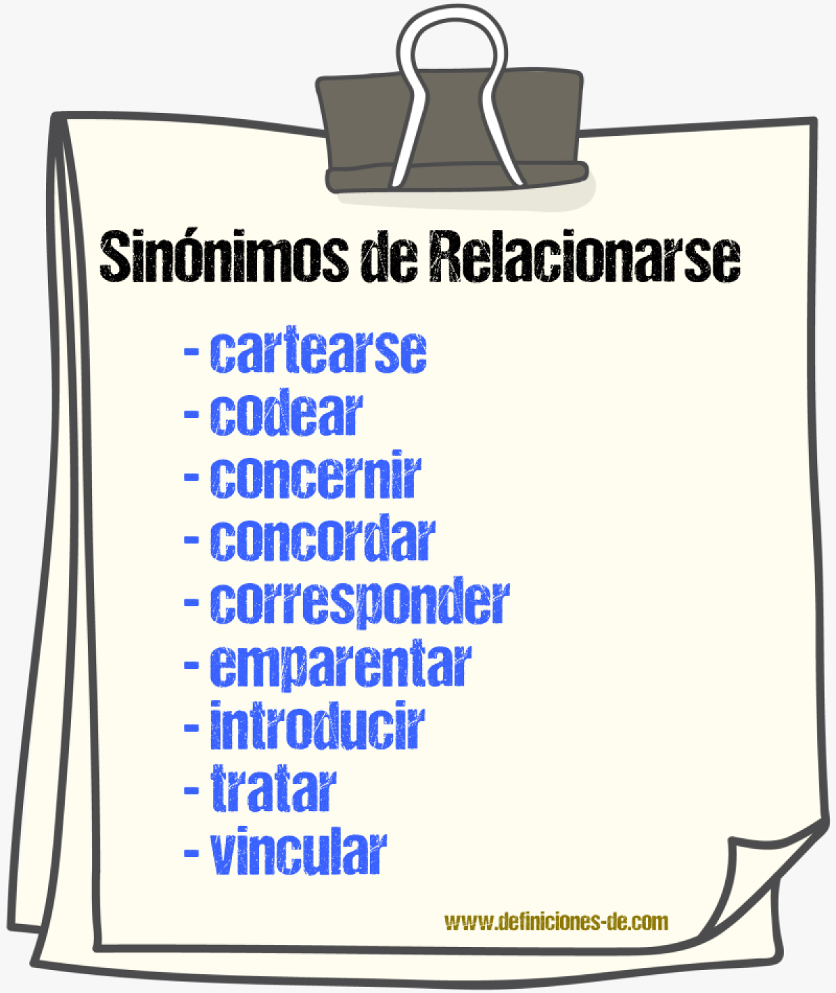 Sinnimos de relacionarse