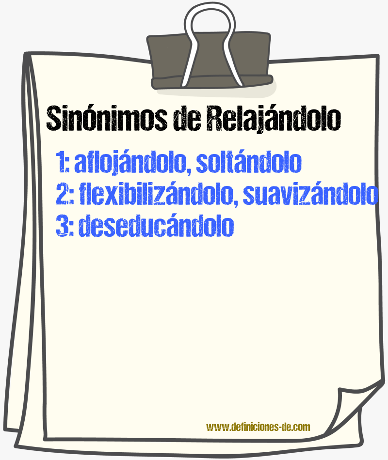Sinónimos de relajándolo
