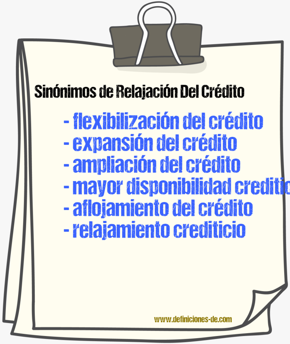 Sinónimos de relajación del crédito