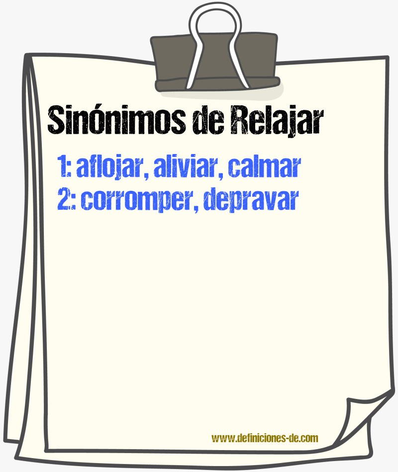 Sinnimos de relajar