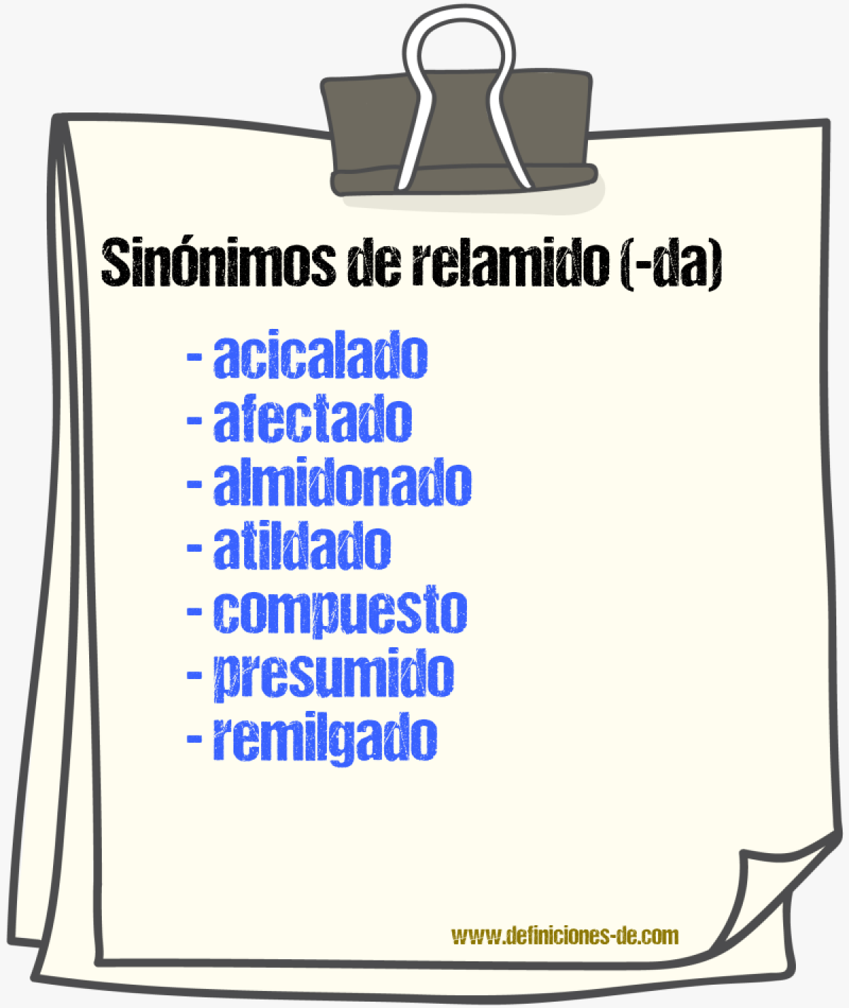 Sinnimos de relamido