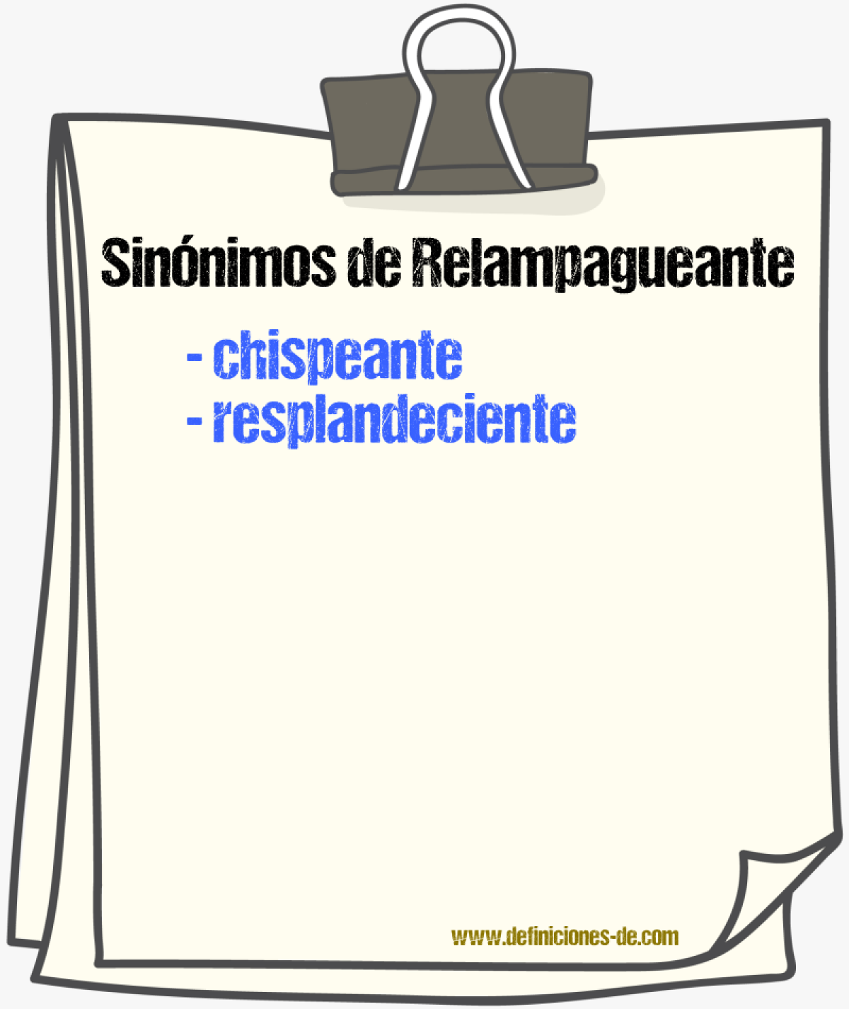 Sinnimos de relampagueante