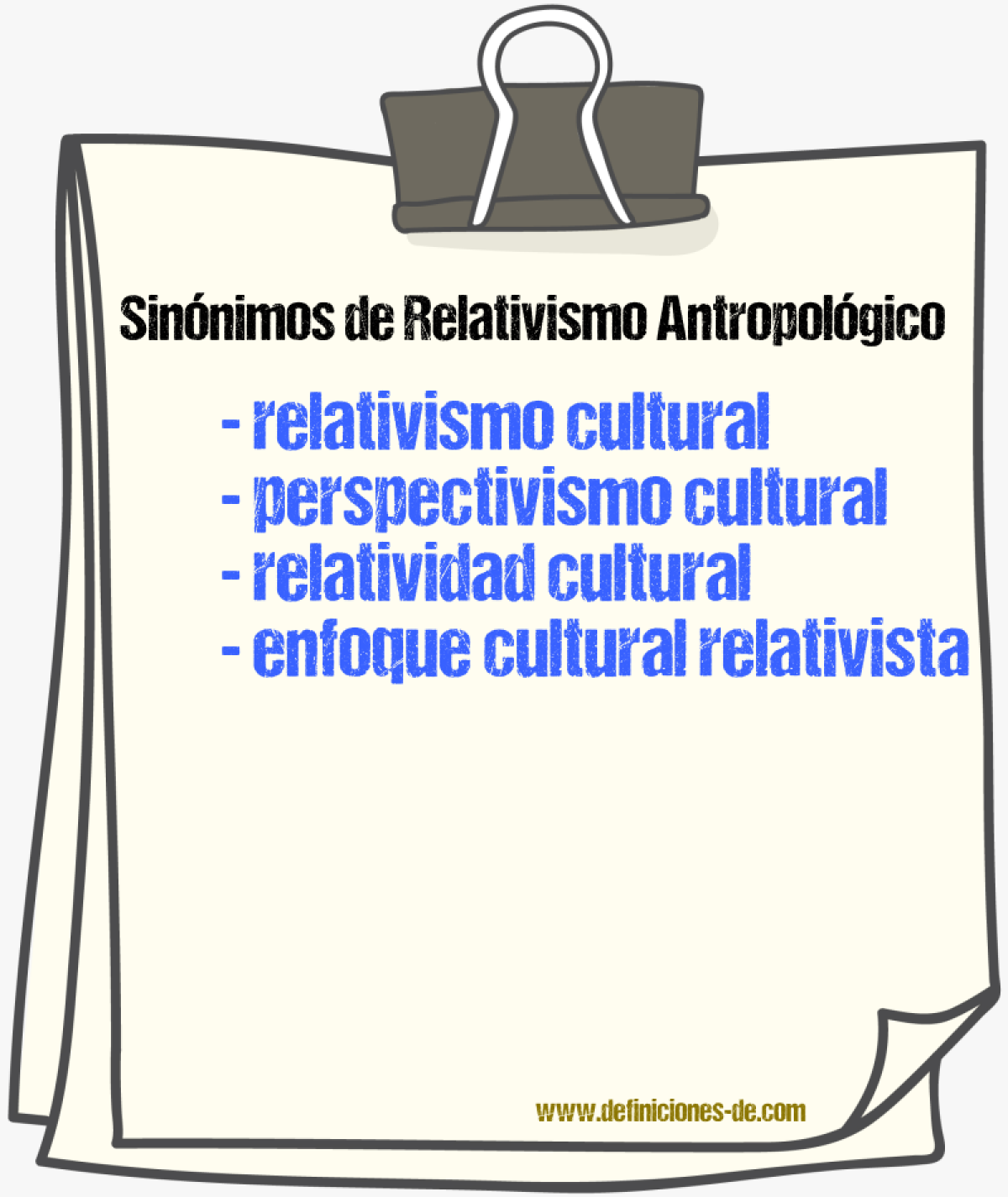 Sinónimos de relativismo antropológico