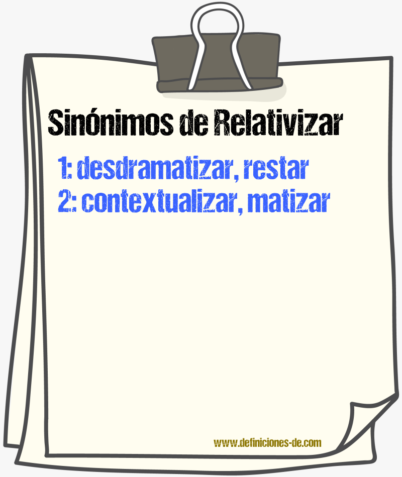 Sinónimos de relativizar