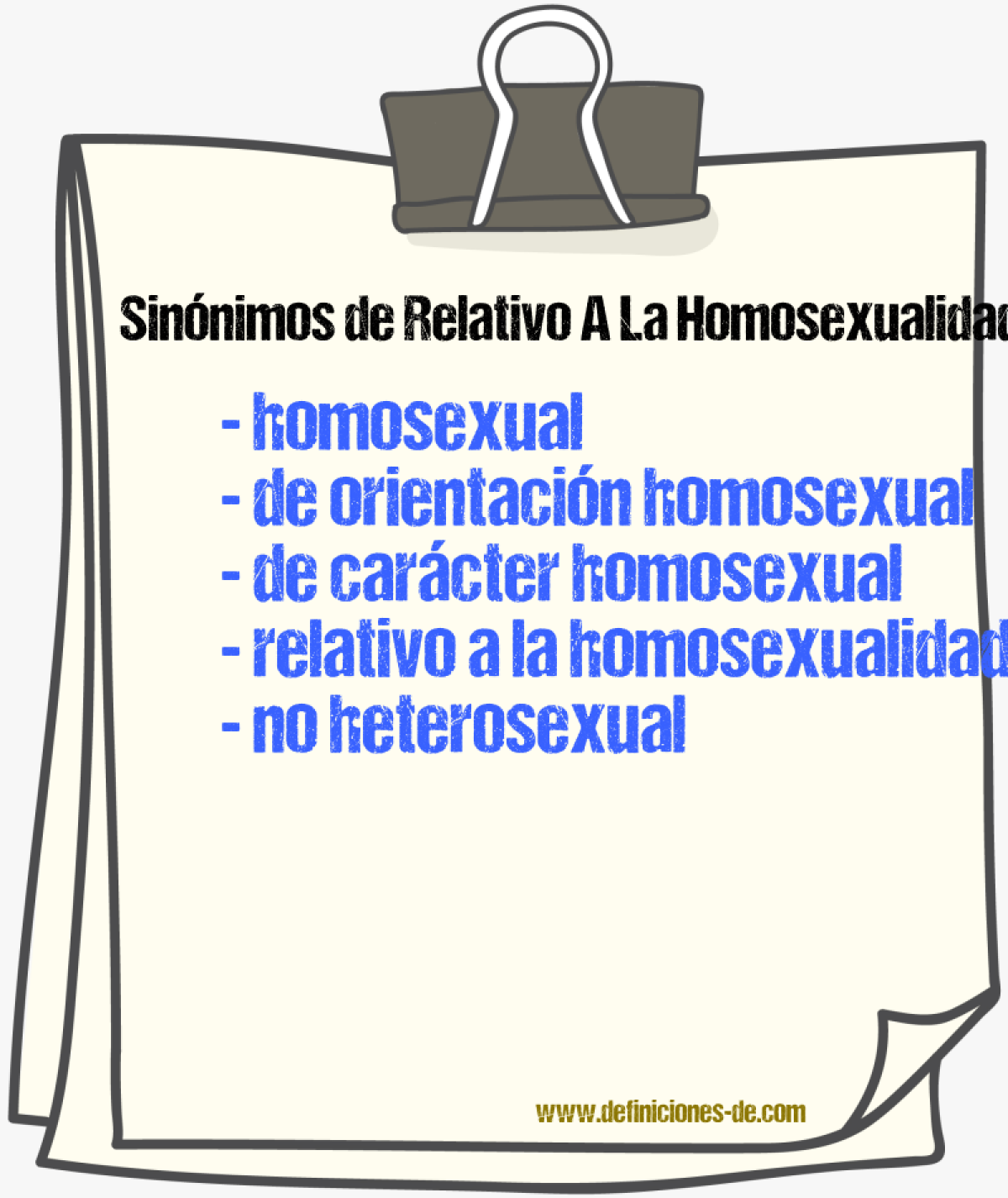 Sinónimos de relativo a la homosexualidad