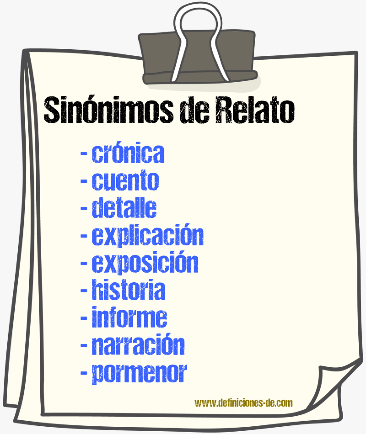 Sinnimos de relato