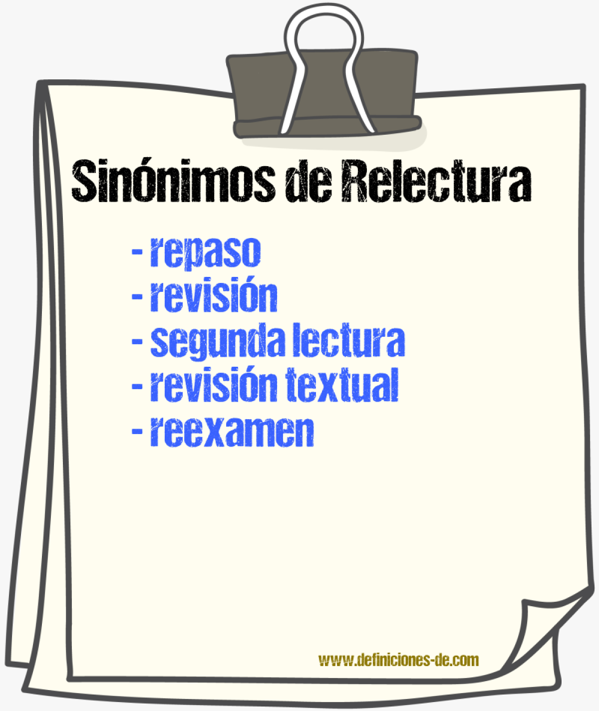 Sinónimos de relectura