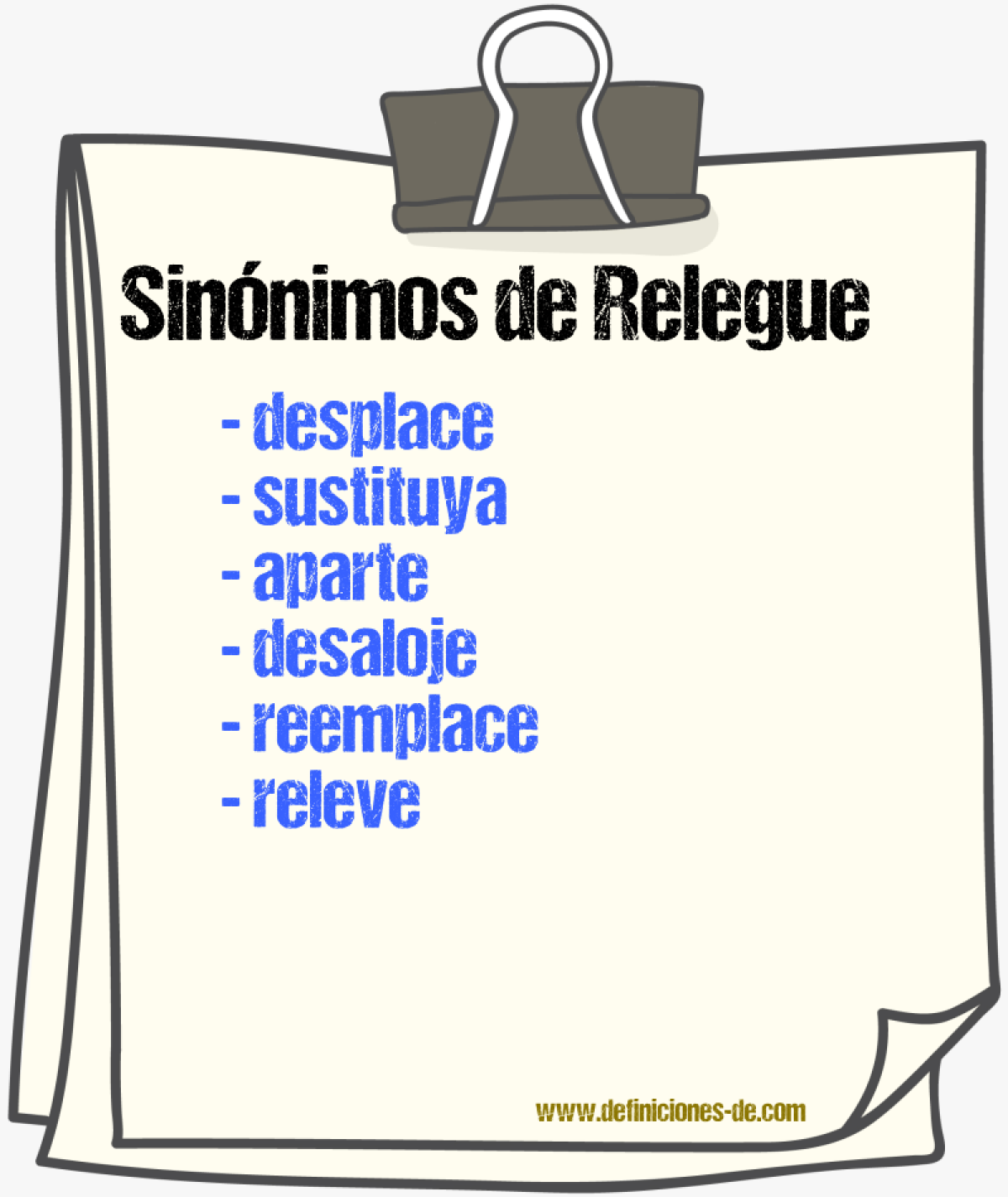 Sinónimos de relegue