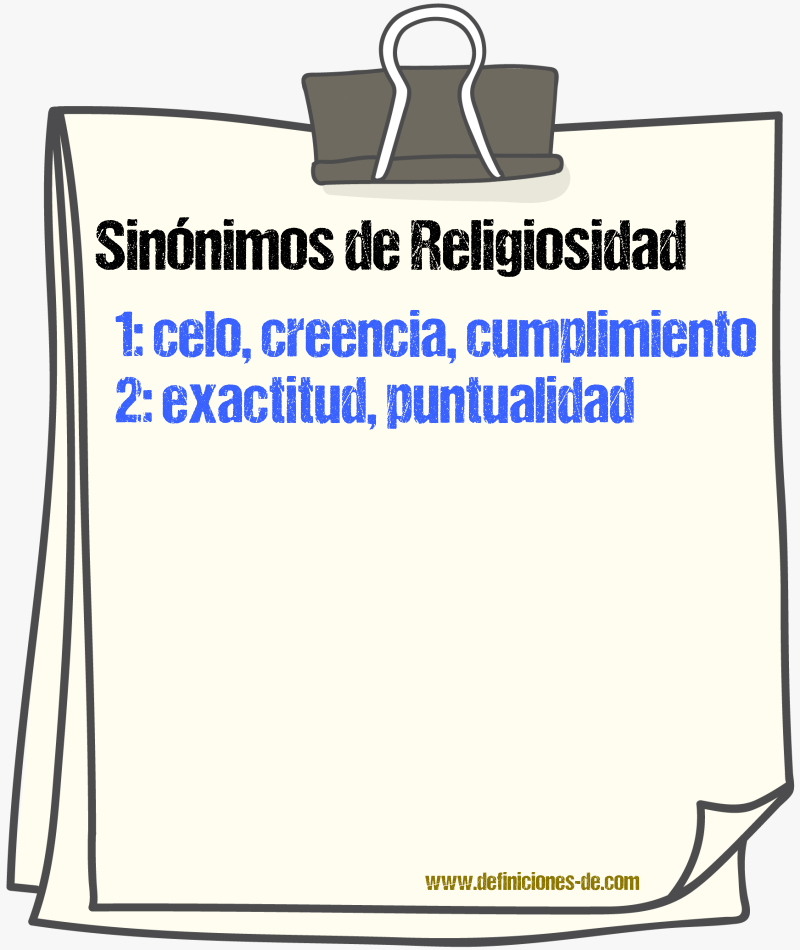 Sinnimos de religiosidad