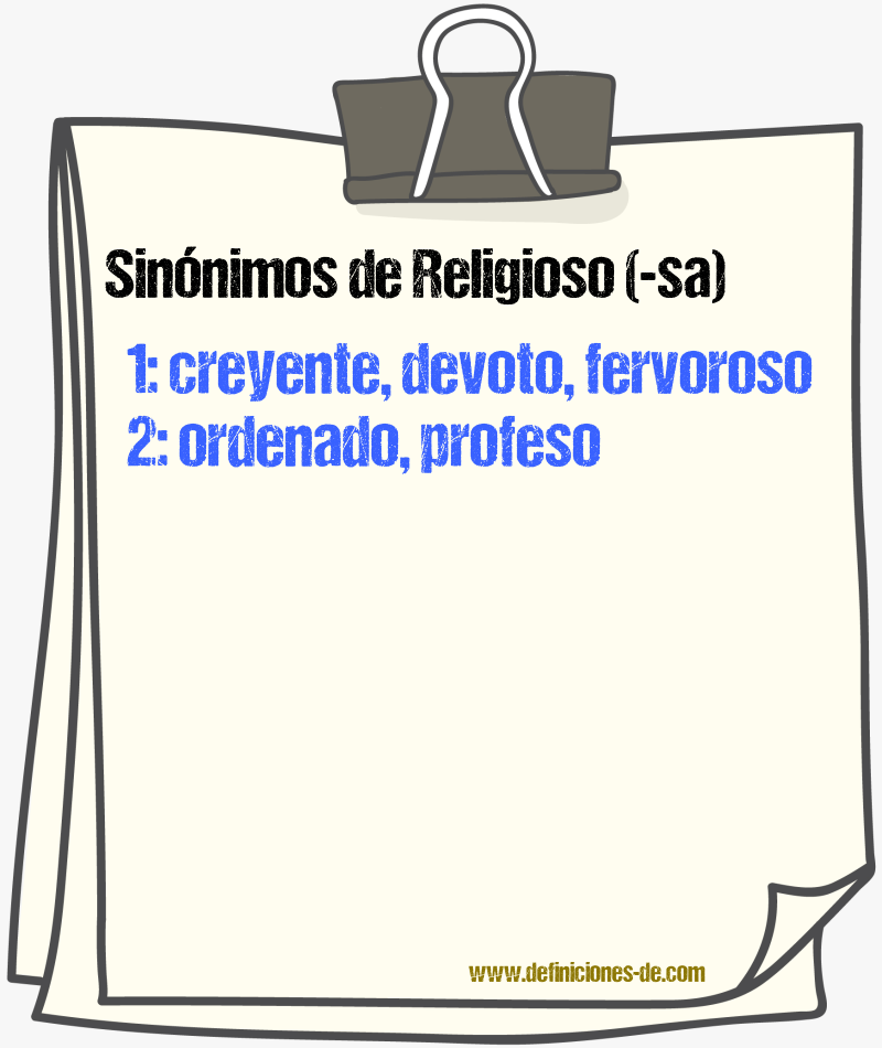 Sinónimos de religioso