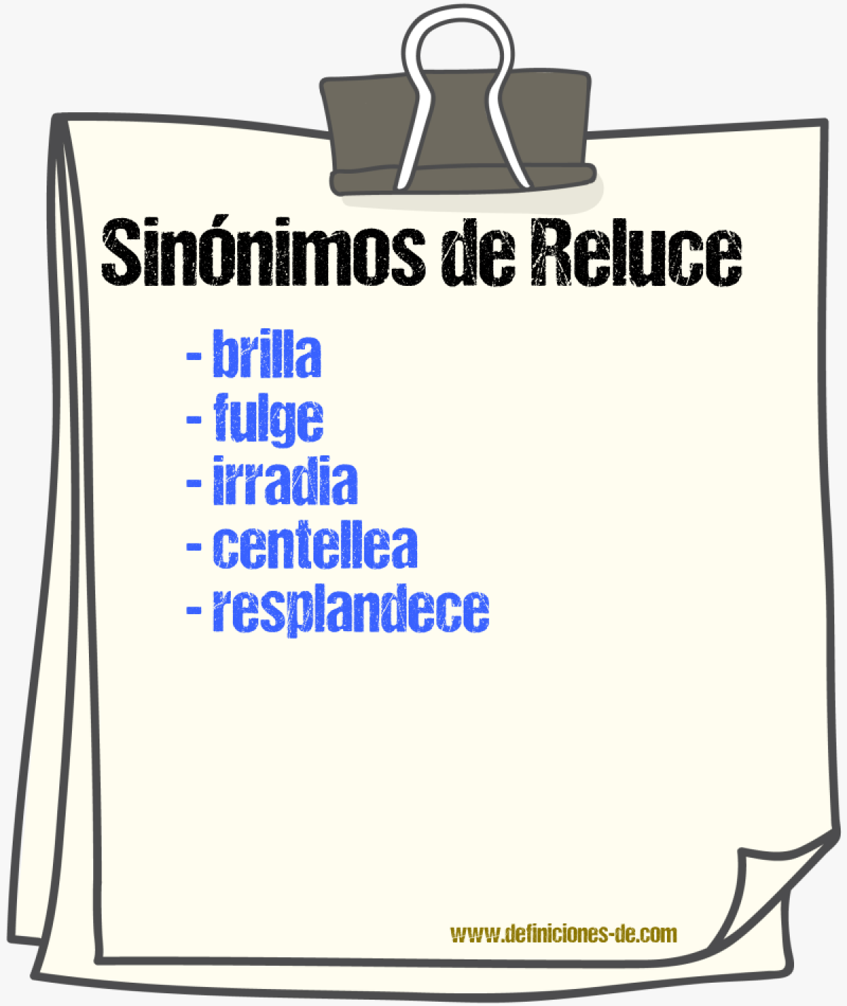 Sinónimos de reluce