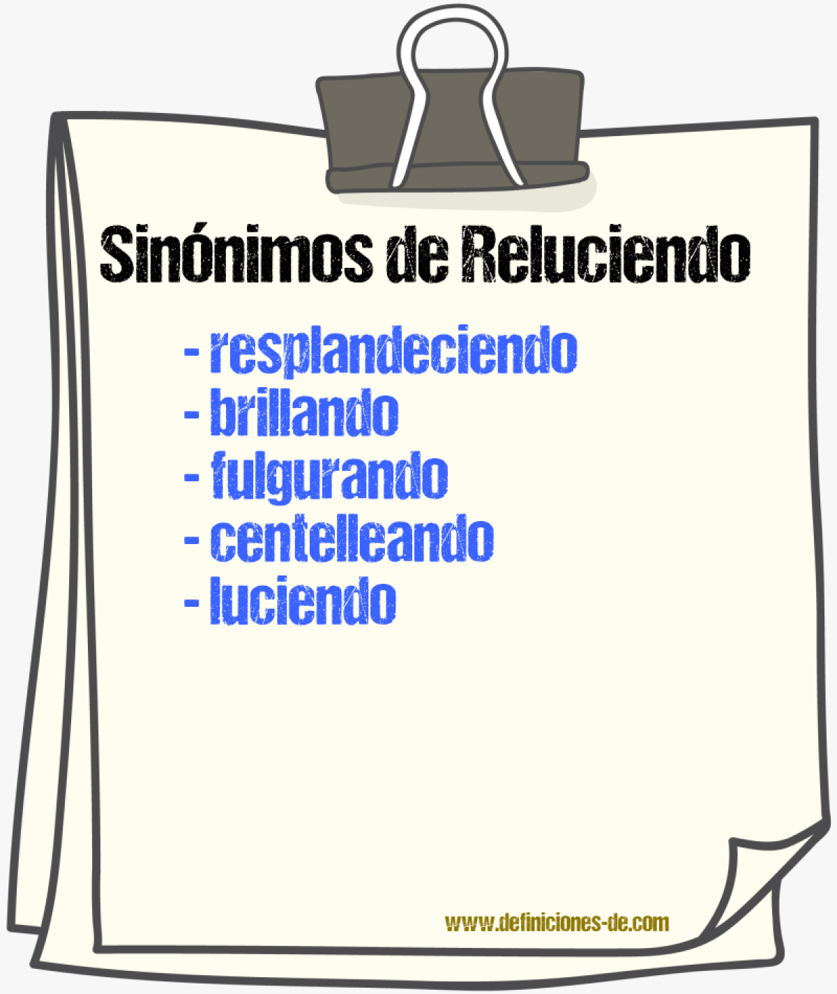 Sinónimos de reluciendo