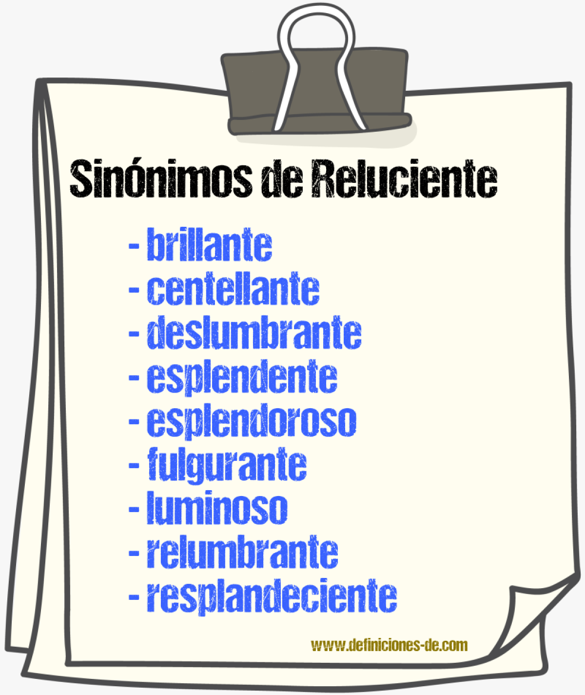 Sinnimos de reluciente